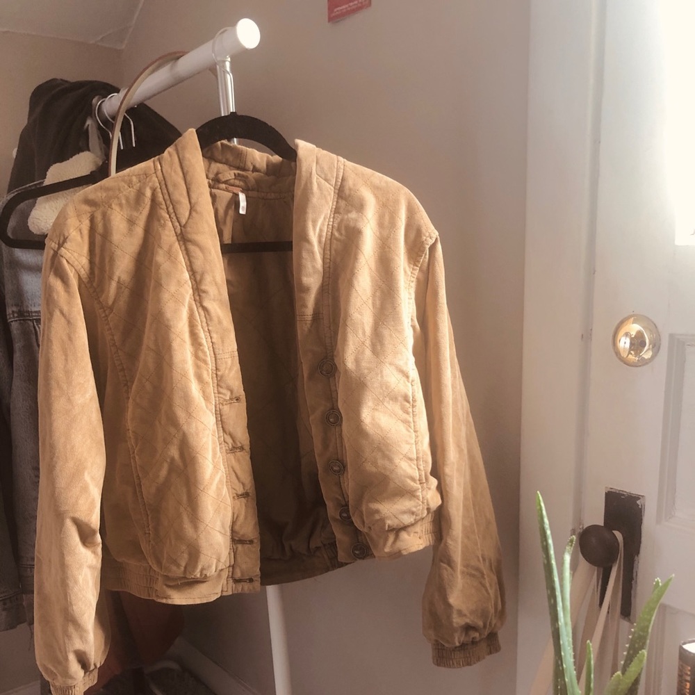Free People Main Squeeze Quilted Jacket (XS Tan)